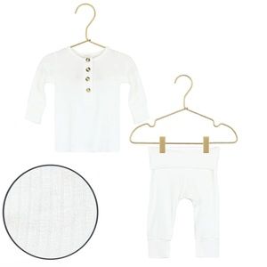 Lou Lou and Company Wren Ribbed Top + Bottoms Newborn Excellent Condition